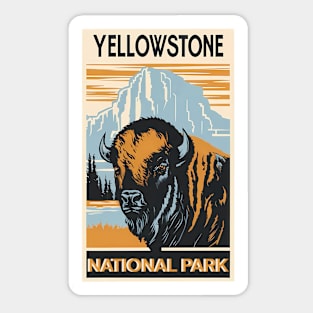 Yellowstone National Park Bison Colorblock Sticker